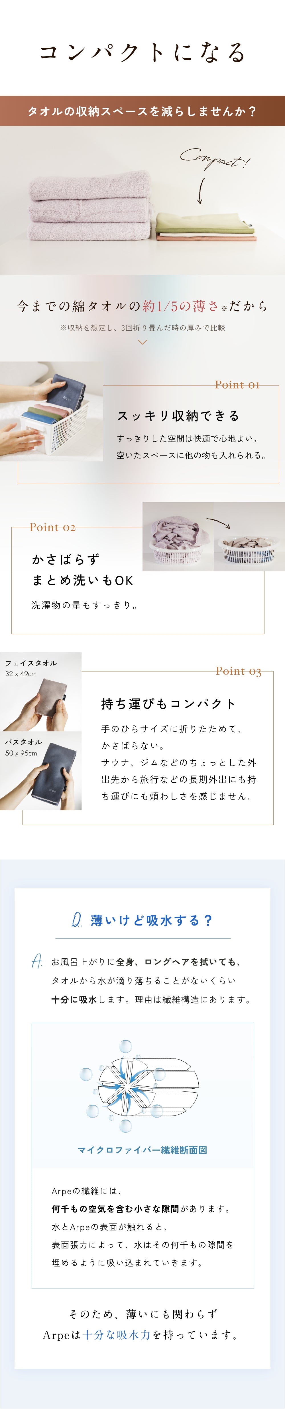 コンパクトになる